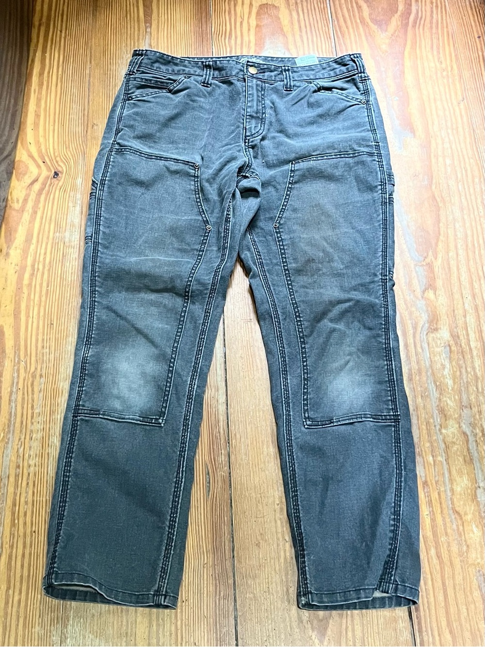 Carhartt Women’s Black / Grey Slim Straight Utility Carpenter Canvas Work Pants